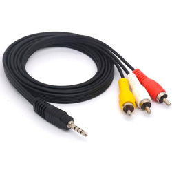 CABLE 3.5mm STEREO MALE TO 3 RCA MALE 1.5 MTR